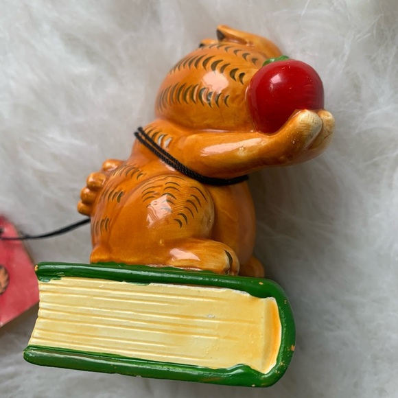 VTG 1981 Enesco Garfield Ceramic Figure “The Dog Ate My Homework” Figurine w Tag - Picture 9 of 11